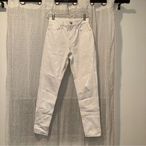 Topshop Pleather White Women's Jeans